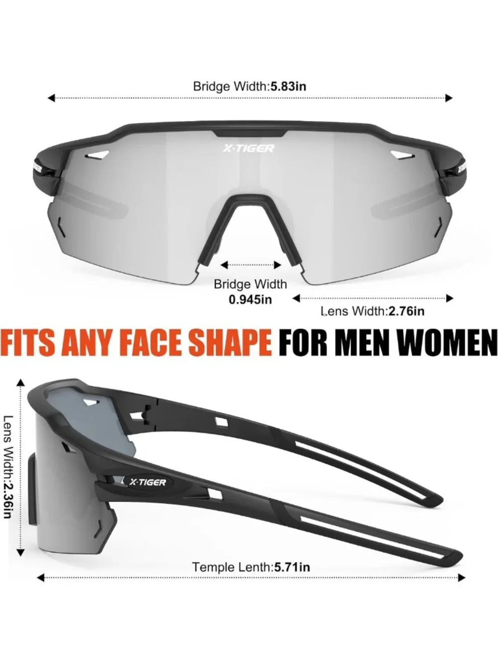 Polarized Cycling Sunglasses with 5 Lenses for MTB, Running & Sports - Unisex
